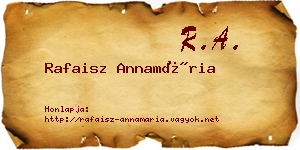 Rafaisz Annamária névjegykártya